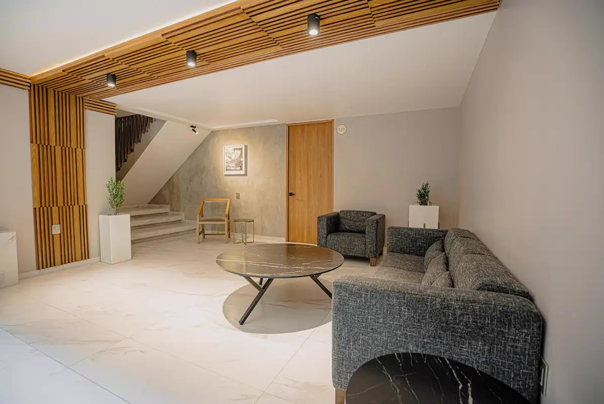 Comfortable living area at the hotel